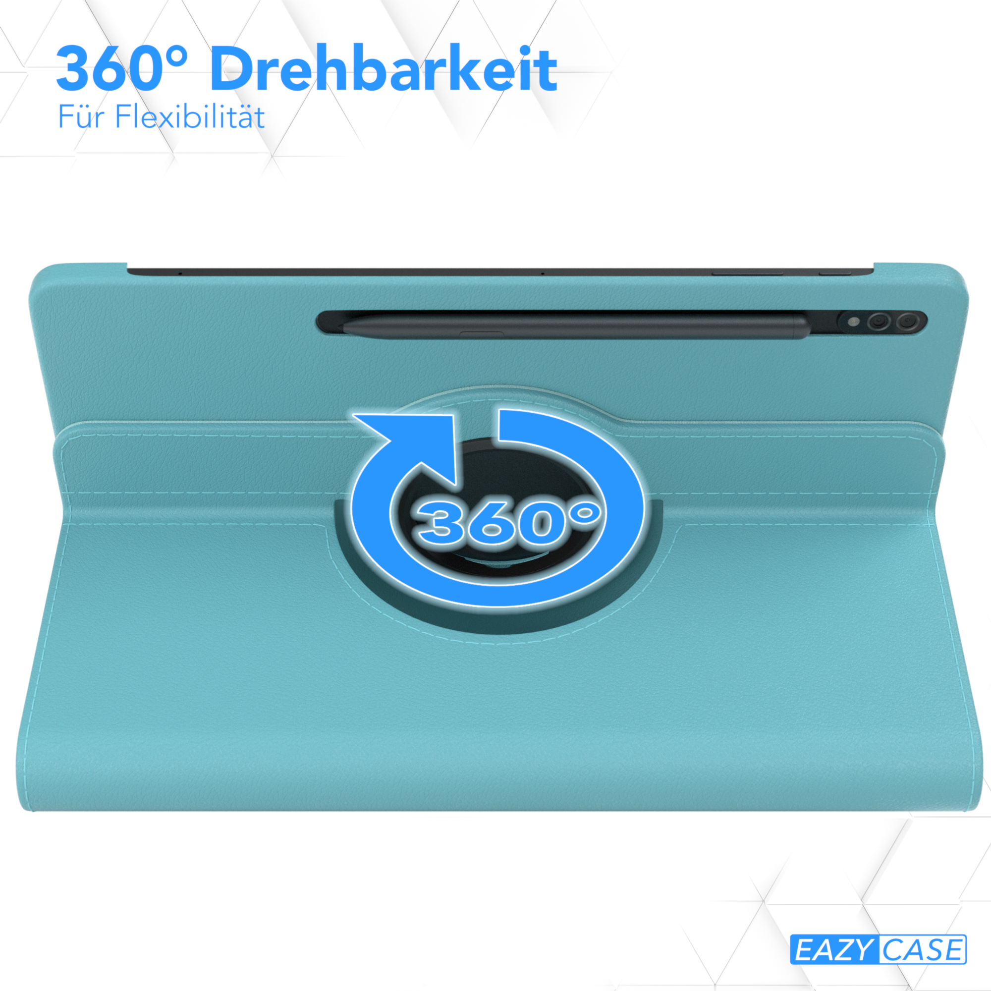 5G S7 CASE Kunstleder, Plus für Blau Samsung EAZY Tab / Tablethülle Rotationcase 12.4\