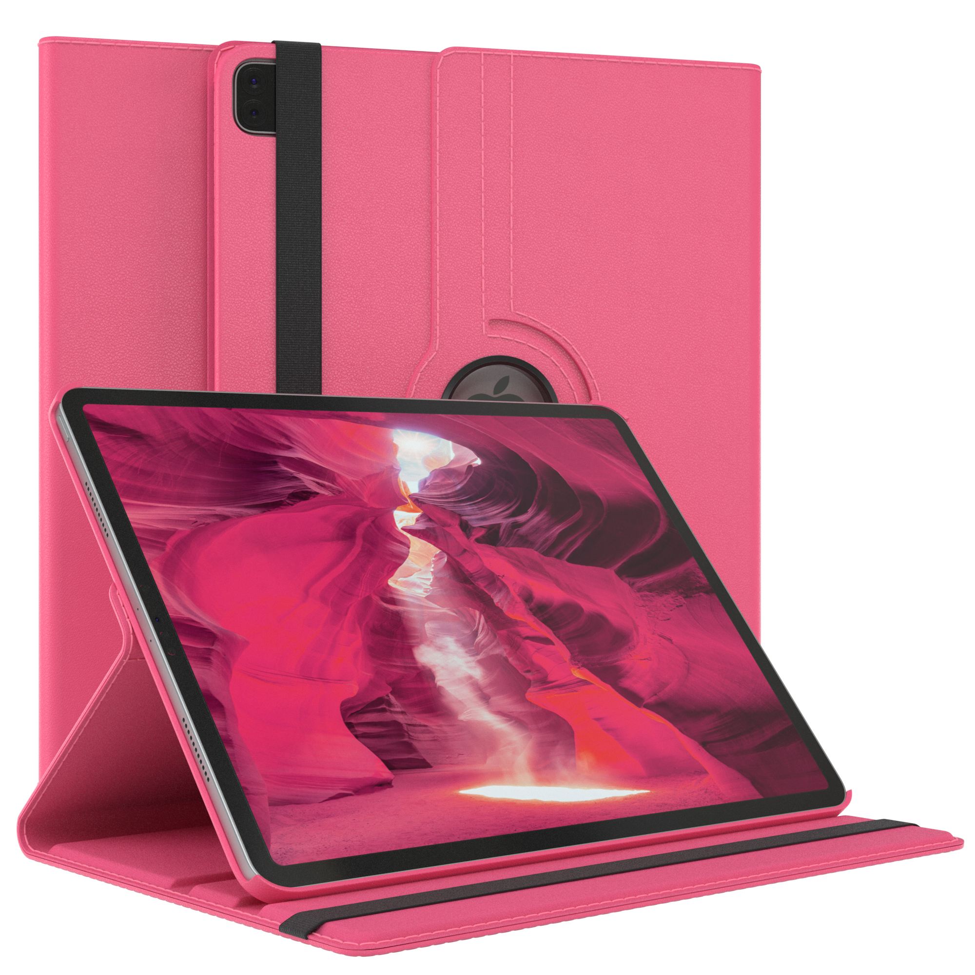 EAZY CASE Schutzhülle Rotationcase iPad Pro 12,9 Pink Tablethülle 2022 Apple 12.9\