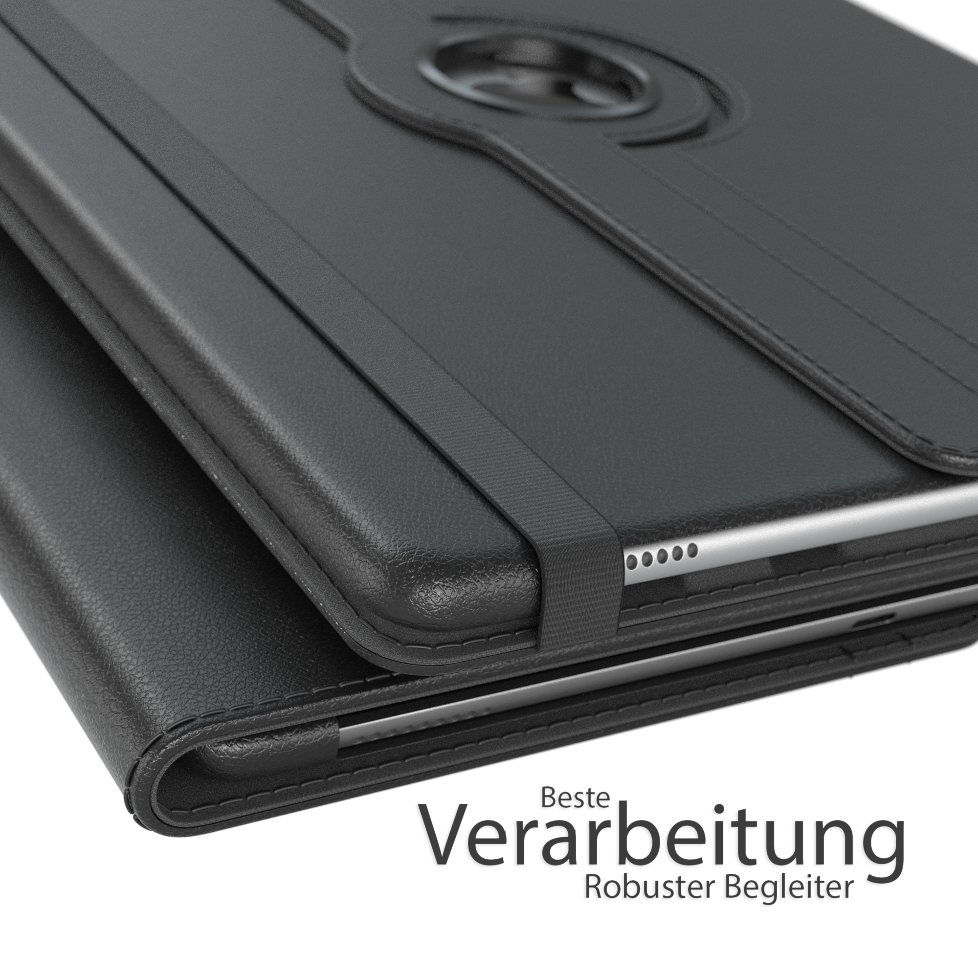 EAZY CASE 2015 für Gen.) Schutzhülle Rotationcase Schwarz 12,9 Bookcover Pro iPad (1. Kunstleder, Tablethülle 12.9\