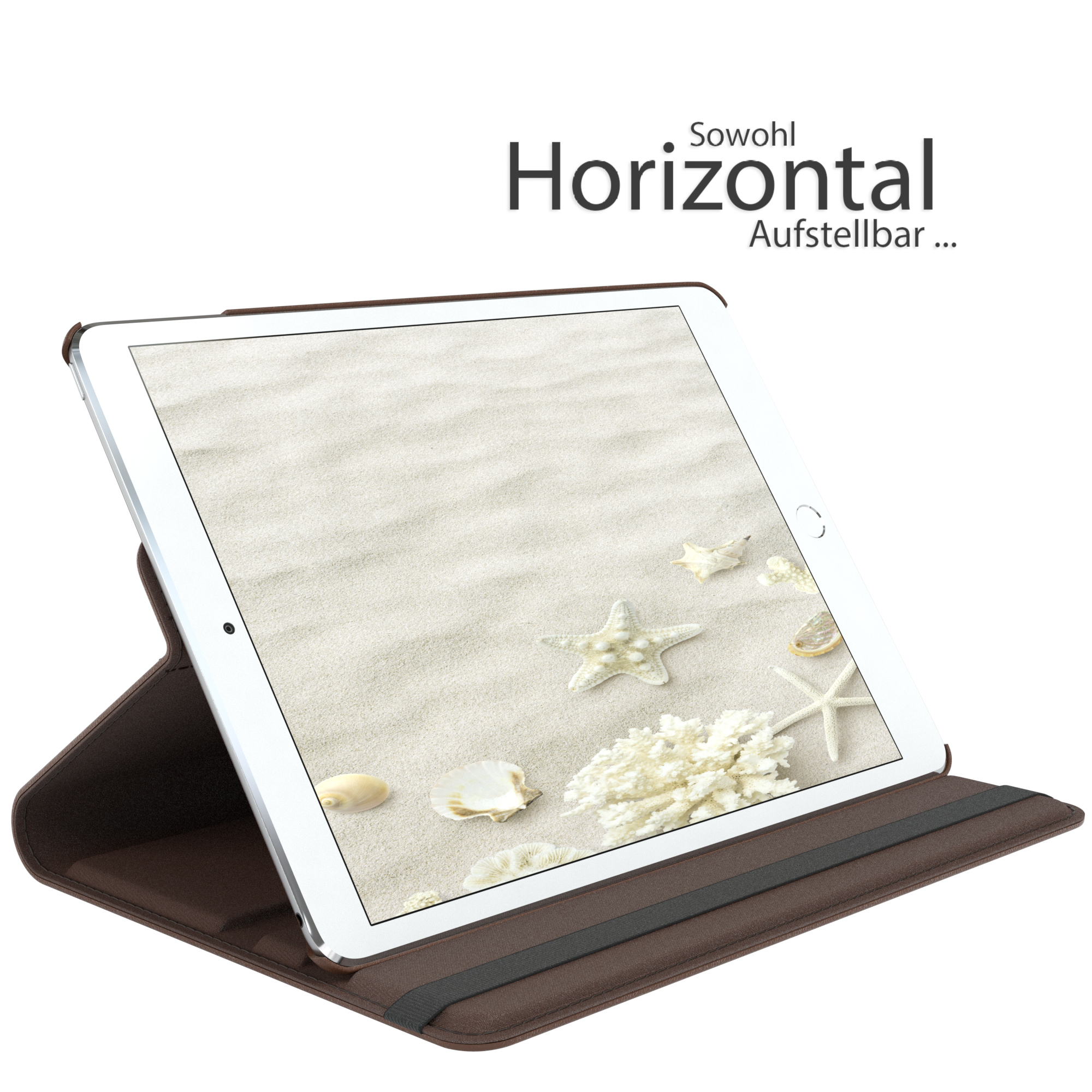 Apple Kunstleder, iPad Braun Schutzhülle für Rotationcase 9.7\