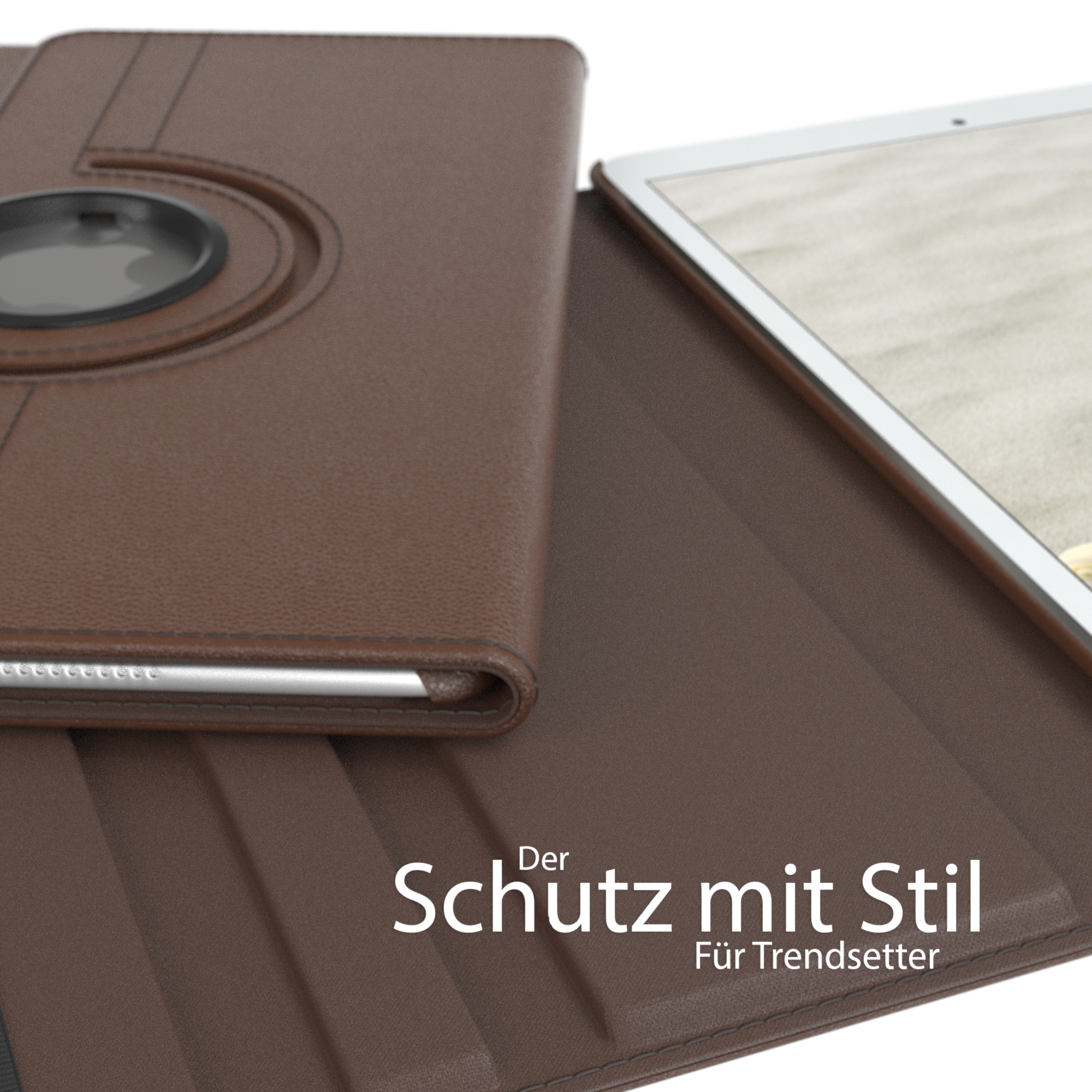 Apple Kunstleder, iPad Braun Schutzhülle für Rotationcase 9.7\