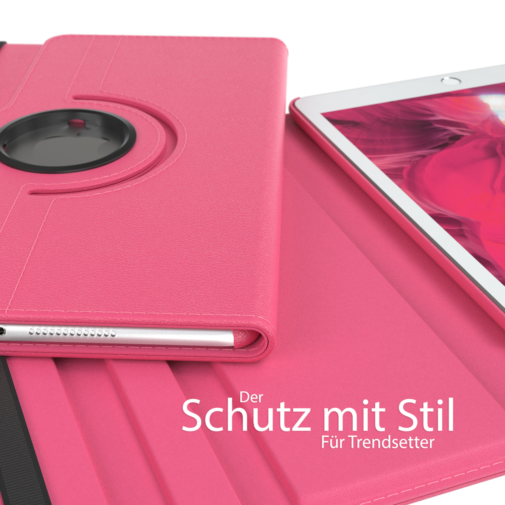 EAZY CASE Schutzhülle Rotationcase / Gen.) Apple / (9/8/7 Kunstleder, Pink Bookcover 10,2 2019 2020 10.2\