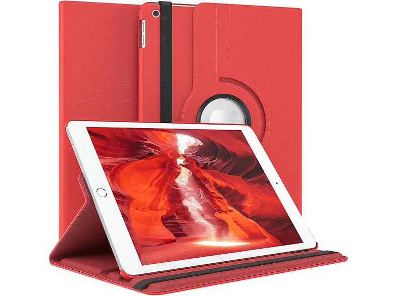CASE EAZY (9/8/7 Schutzhülle Apple iPad Bookcover Kunstleder, 2020 Rotationcase 2021 Rot Gen.) / 10,2 Tablethülle 2019 10.2\