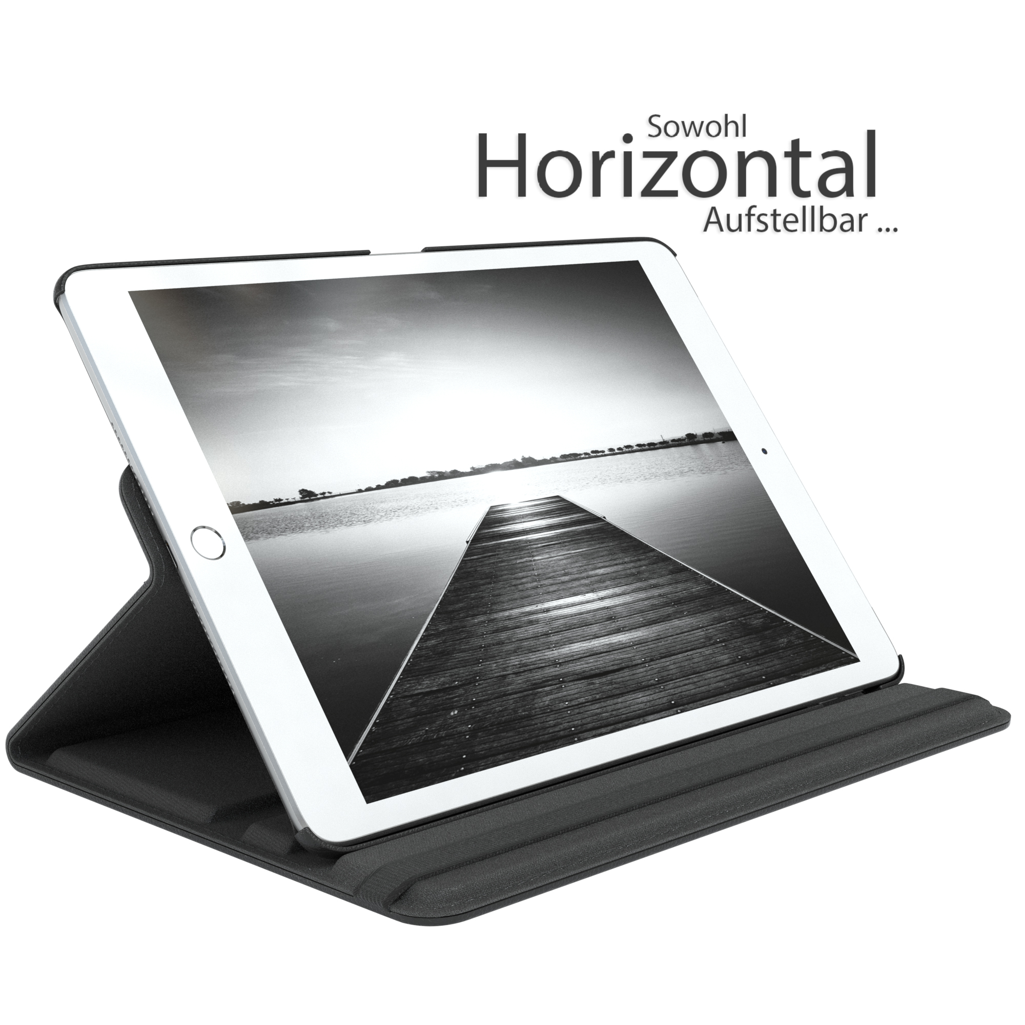 EAZY CASE Schutzhülle Rotationcase iPad 10,2 Gen.) Schwarz für / 2020 2019 10.2\