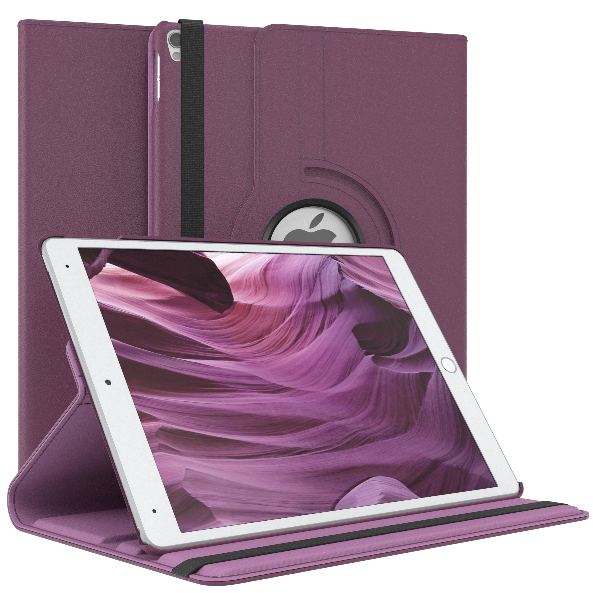 EAZY CASE Schutzhülle Apple Tablethülle für Apple Pro Bookcover Kunstleder, iPad Lila 3 10,5 2019 Rotationcase 2017 iPad / Air 10.5