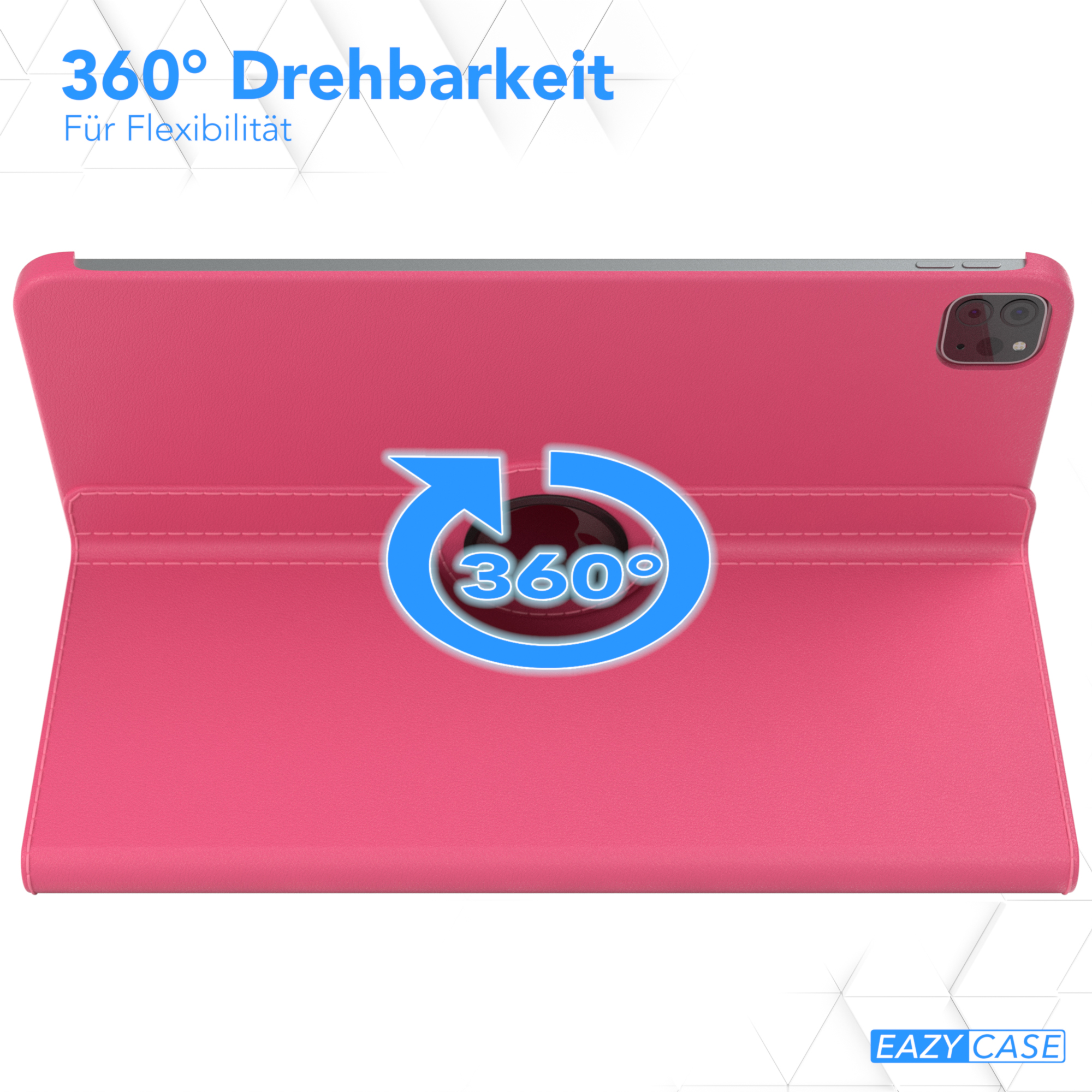 für 2021 Gen.) Schutzhülle Tablethülle Pink EAZY 12,9 CASE Pro iPad Kunstleder, Apple Rotationcase 12.9\