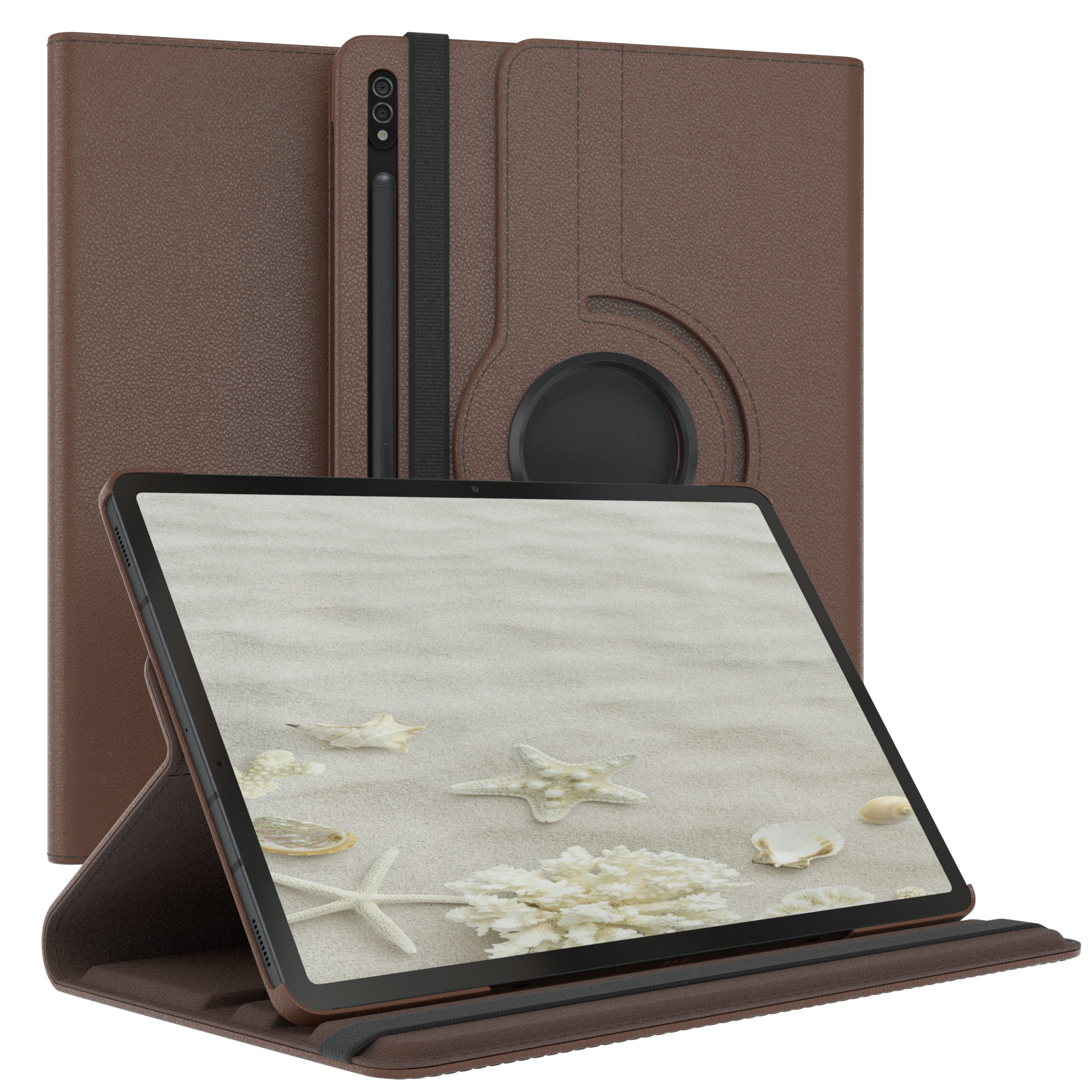 Galaxy Schutzhülle Samsung Bookcover EAZY S8 Kunstleder, Tablethülle für Tab CASE Plus Braun 12.4\