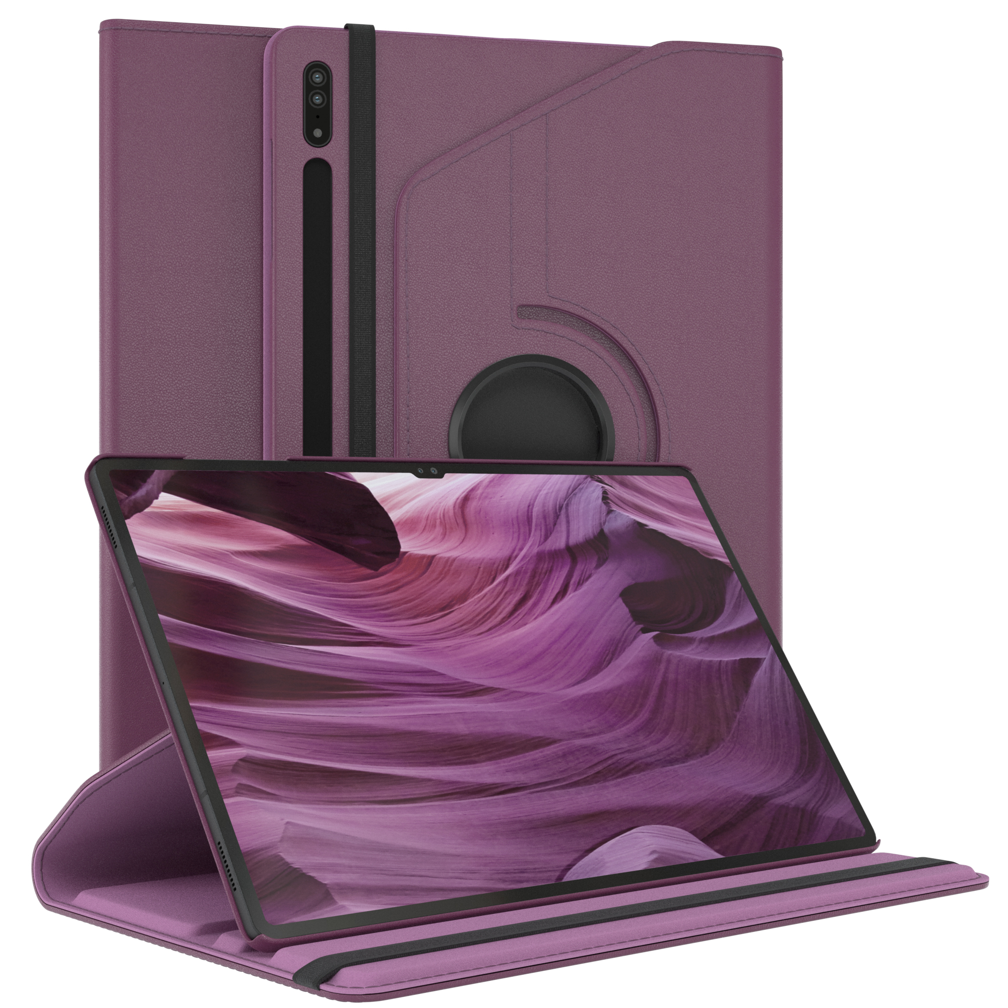 CASE EAZY Tablethülle Rotationcase Samsung Lila Kunstleder, S8 für 14.6\