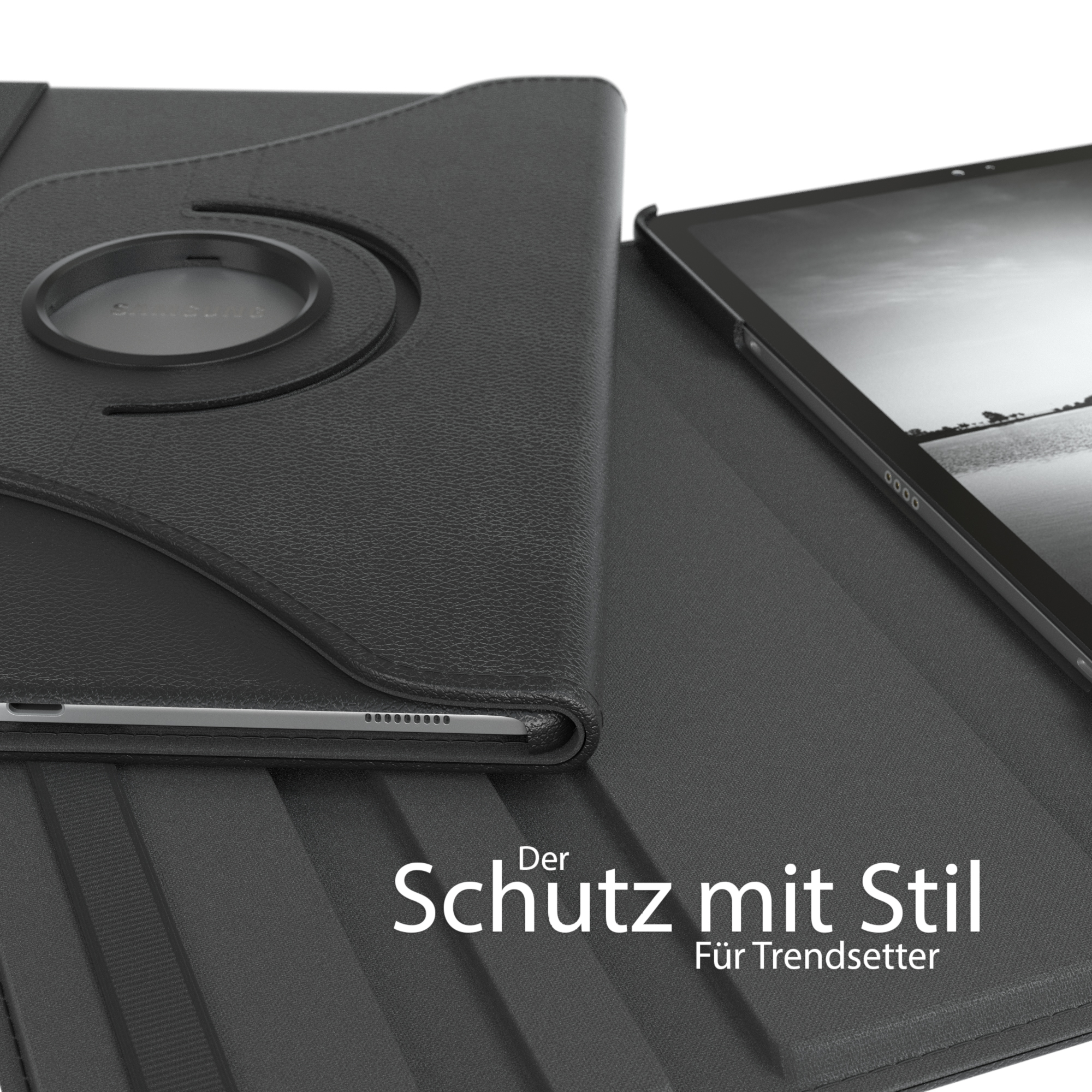 EAZY S5e Bookcover Tab Schwarz Kunstleder, Samsung für Rotationcase Tablethülle Galaxy Schutzhülle CASE 10.5\