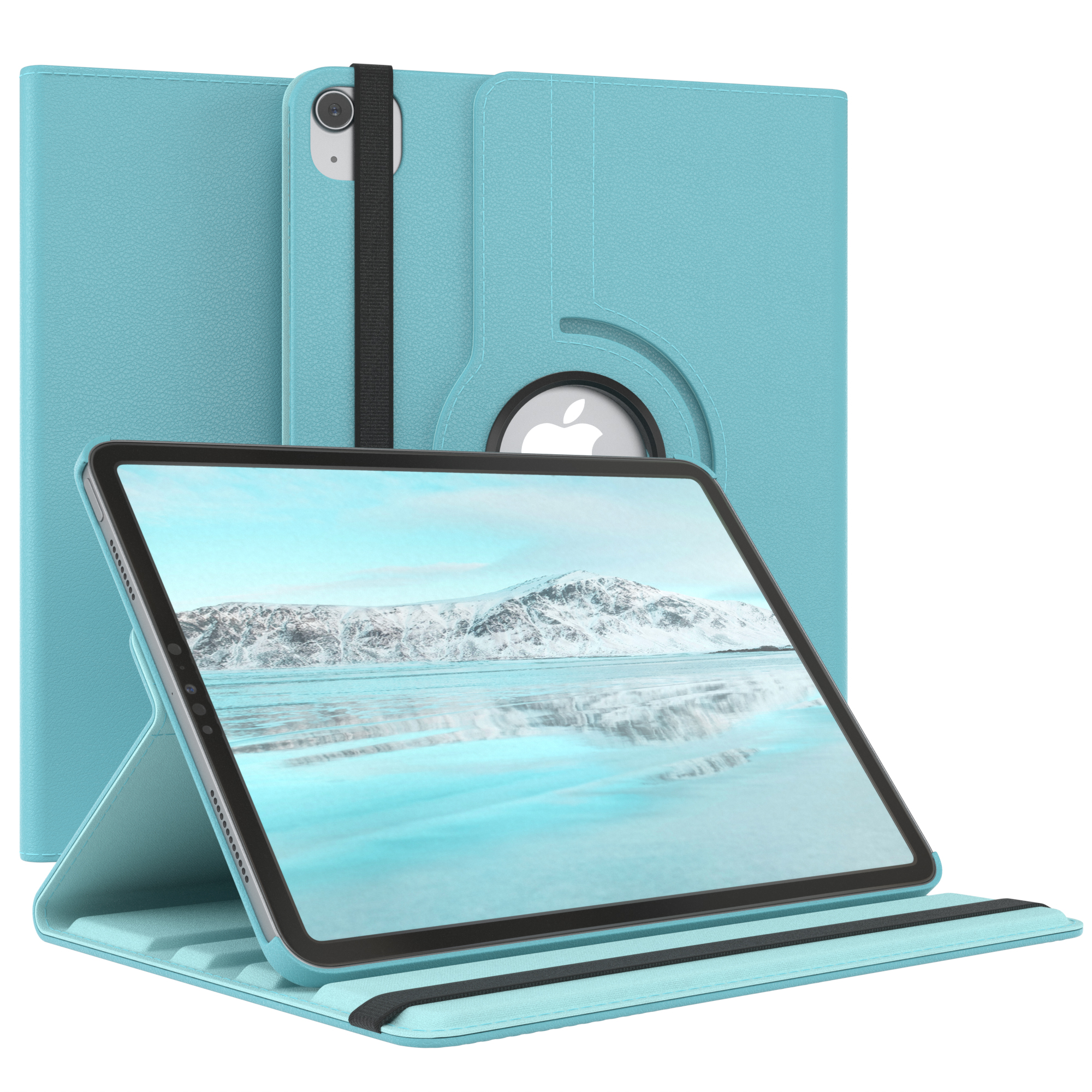 EAZY CASE Schutzhülle Rotationcase 2020 / Tablethülle Bookcover 2022 für 5 Blau iPad Kunstleder, 10.9\