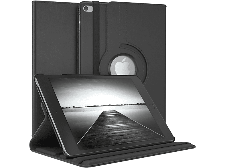 EAZY CASE Schutzhülle Rotationcase Bookcover 5 Schwarz Kunstleder, iPad Tablethülle für 2019 Mini Apple 7.9