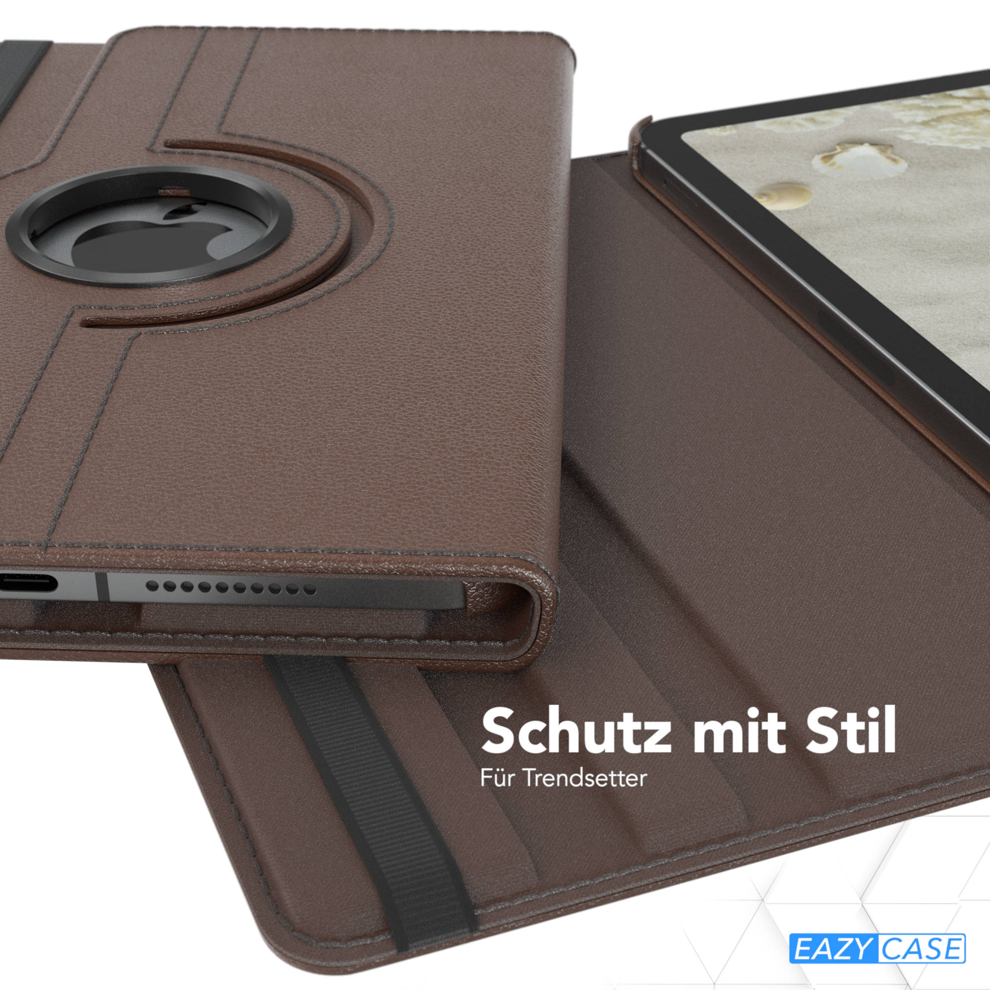 EAZY CASE Schutzhülle Rotationcase iPad Apple für Braun 6 Bookcover Mini 8.3\