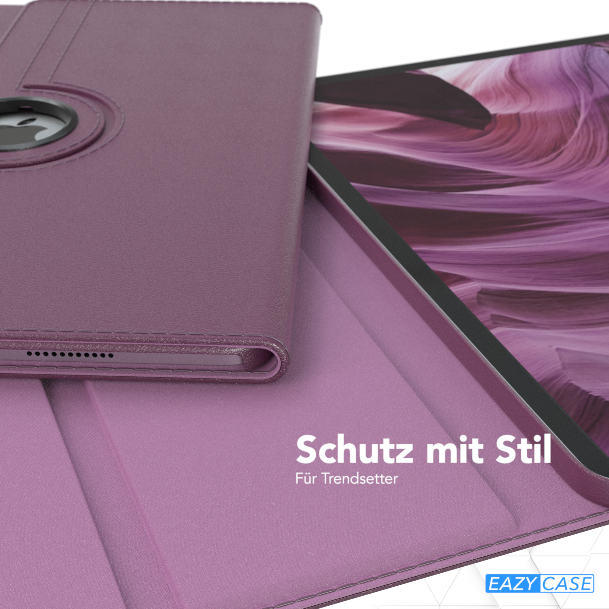 Lila Tablethülle mit einem Tablet darin.