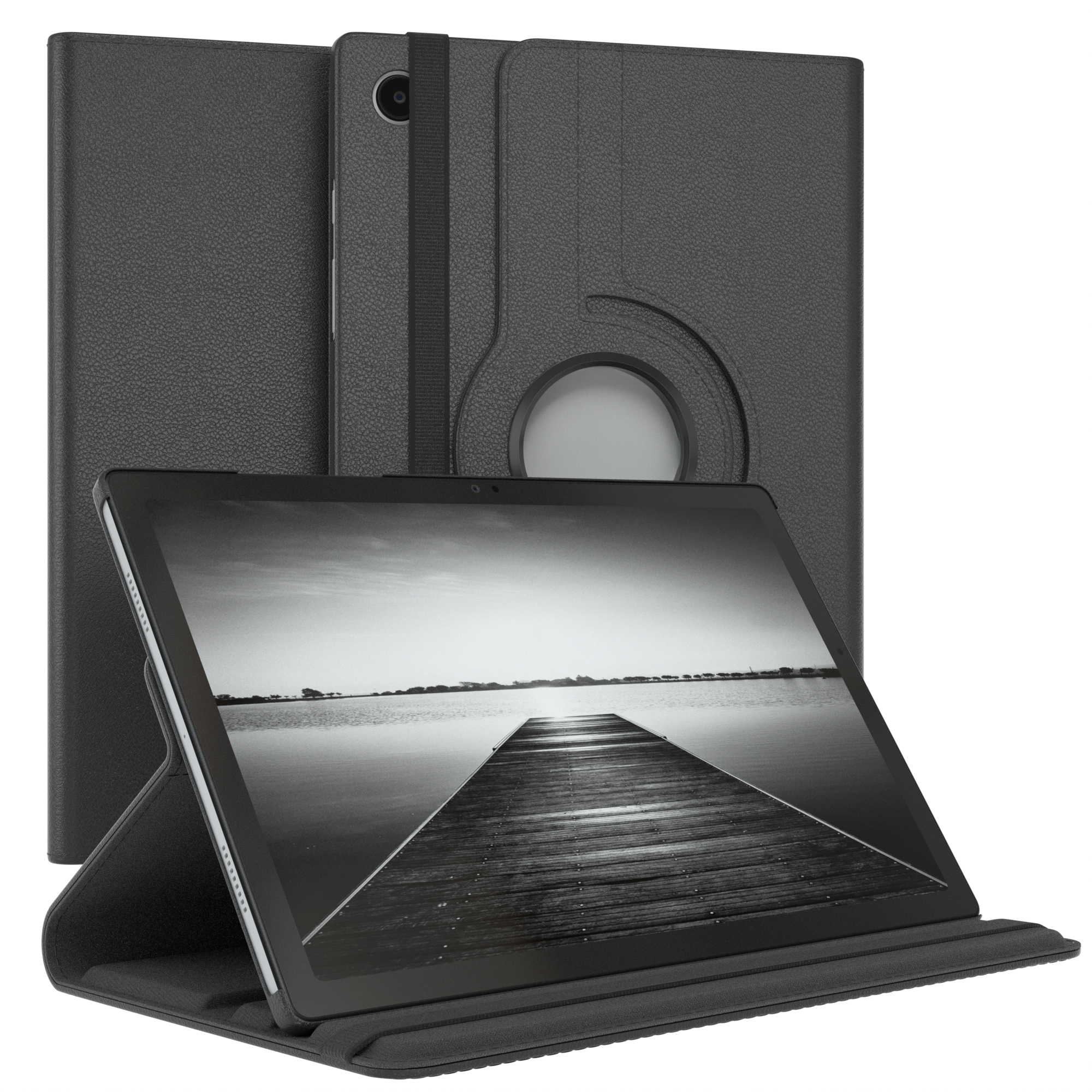 A8 Schutzhülle Bookcover EAZY CASE Rotationcase Galaxy LTE Kunstleder, Tab 10,5 Samsung Tablethülle Schwarz für 10.5\