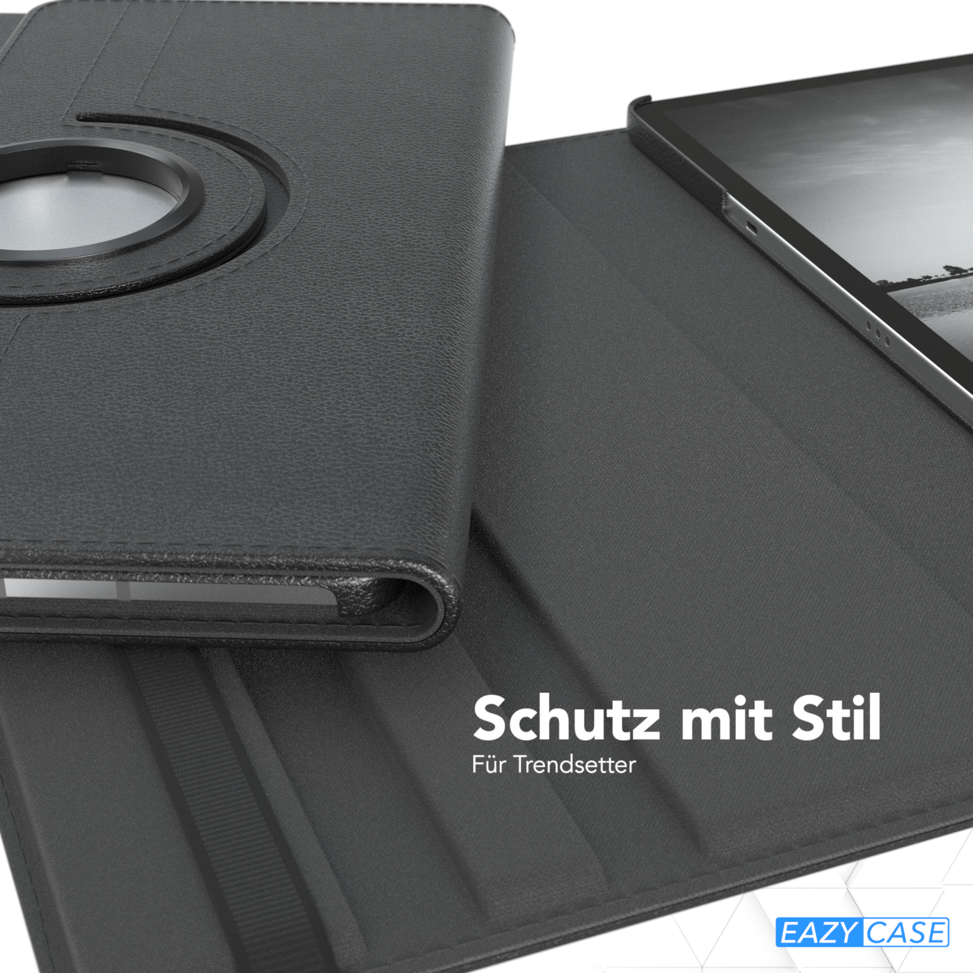 EAZY CASE Schutzhülle Rotationcase Galaxy S7 Kunstleder, Schwarz für FE 12.4\