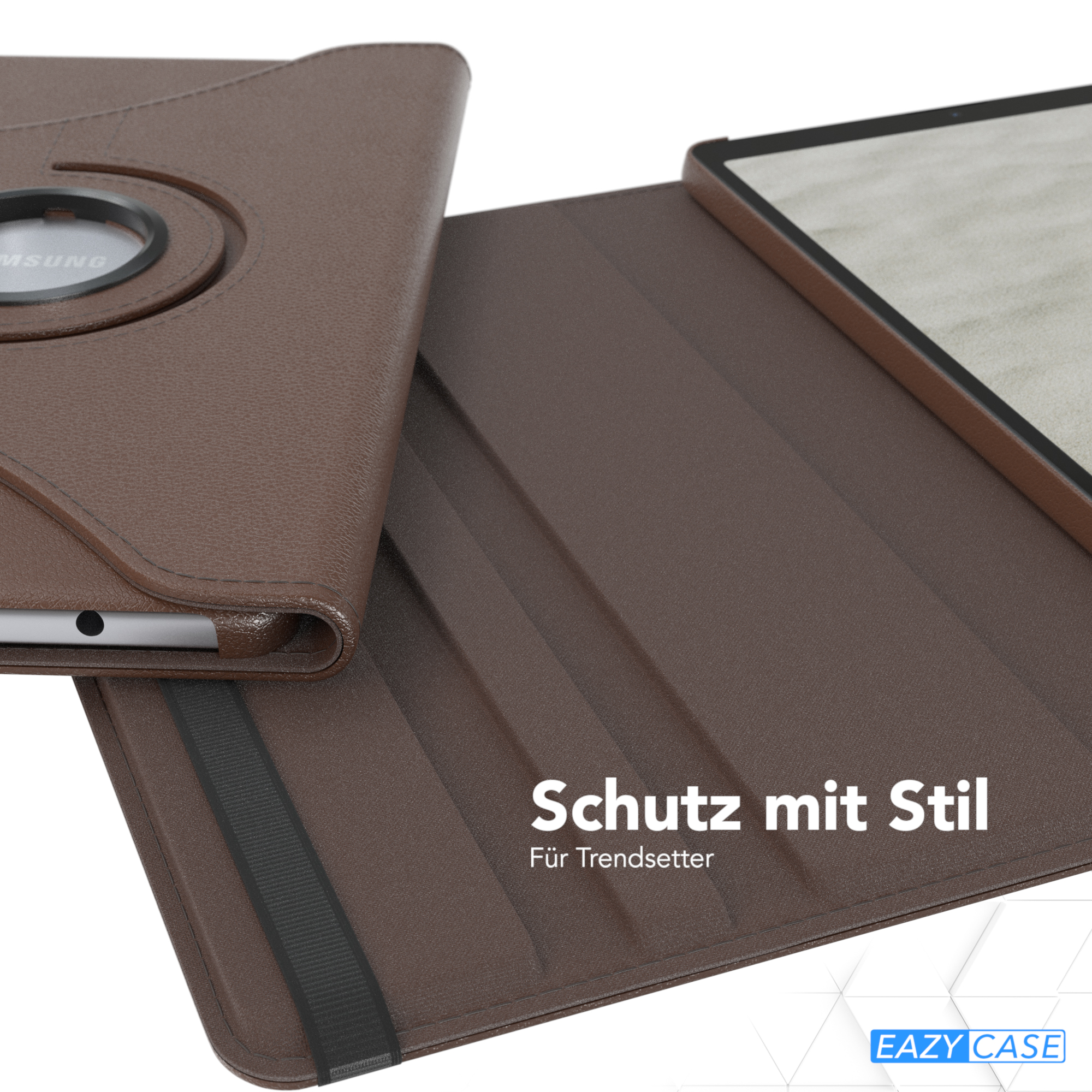 EAZY CASE Schutzhülle Braun A7 Lite für Rotationcase Kunstleder, Tablethülle Galaxy 8.7\