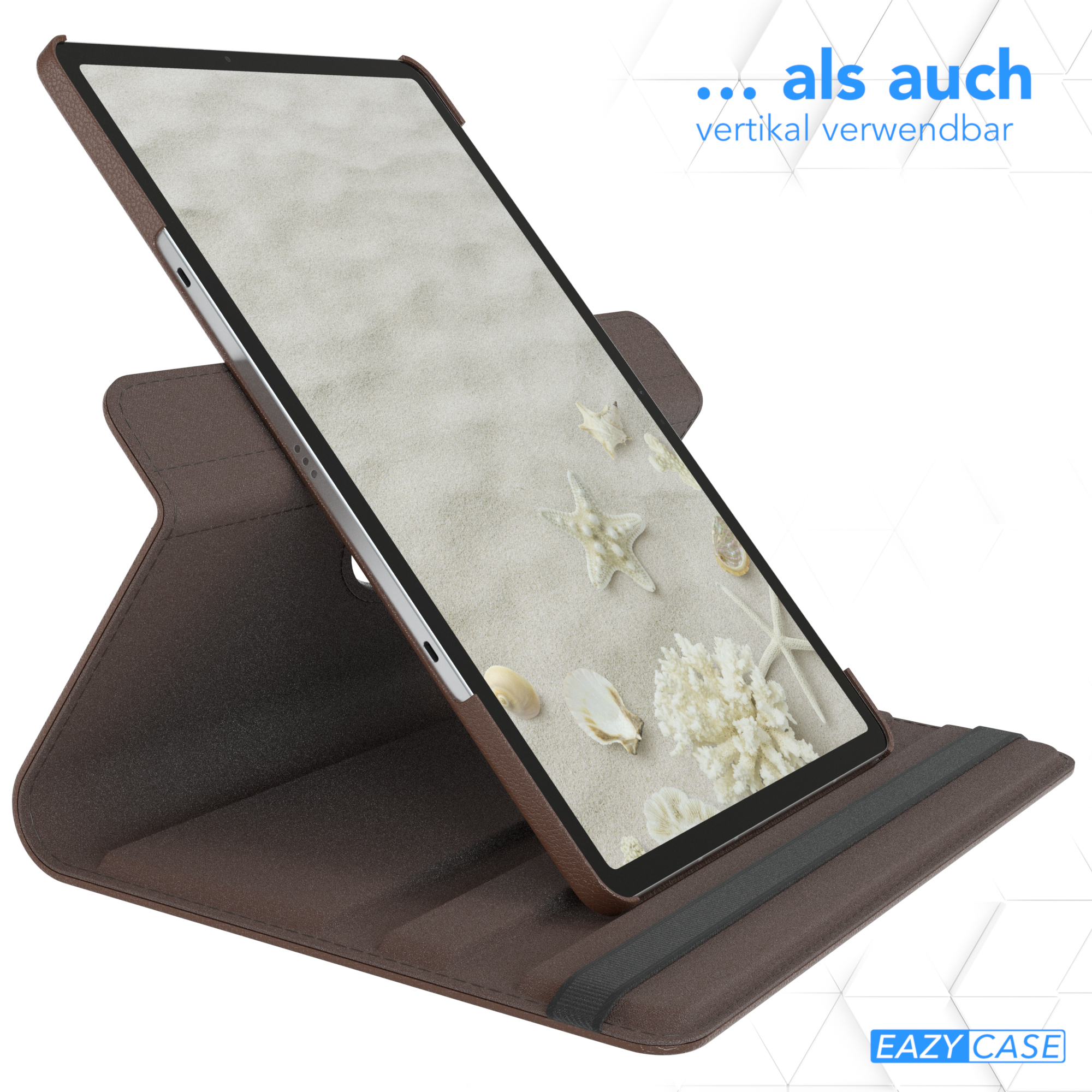 EAZY CASE Schutzhülle Rotationcase Galaxy Samsung 5G Kunstleder, für Braun / S7 FE 12.4\