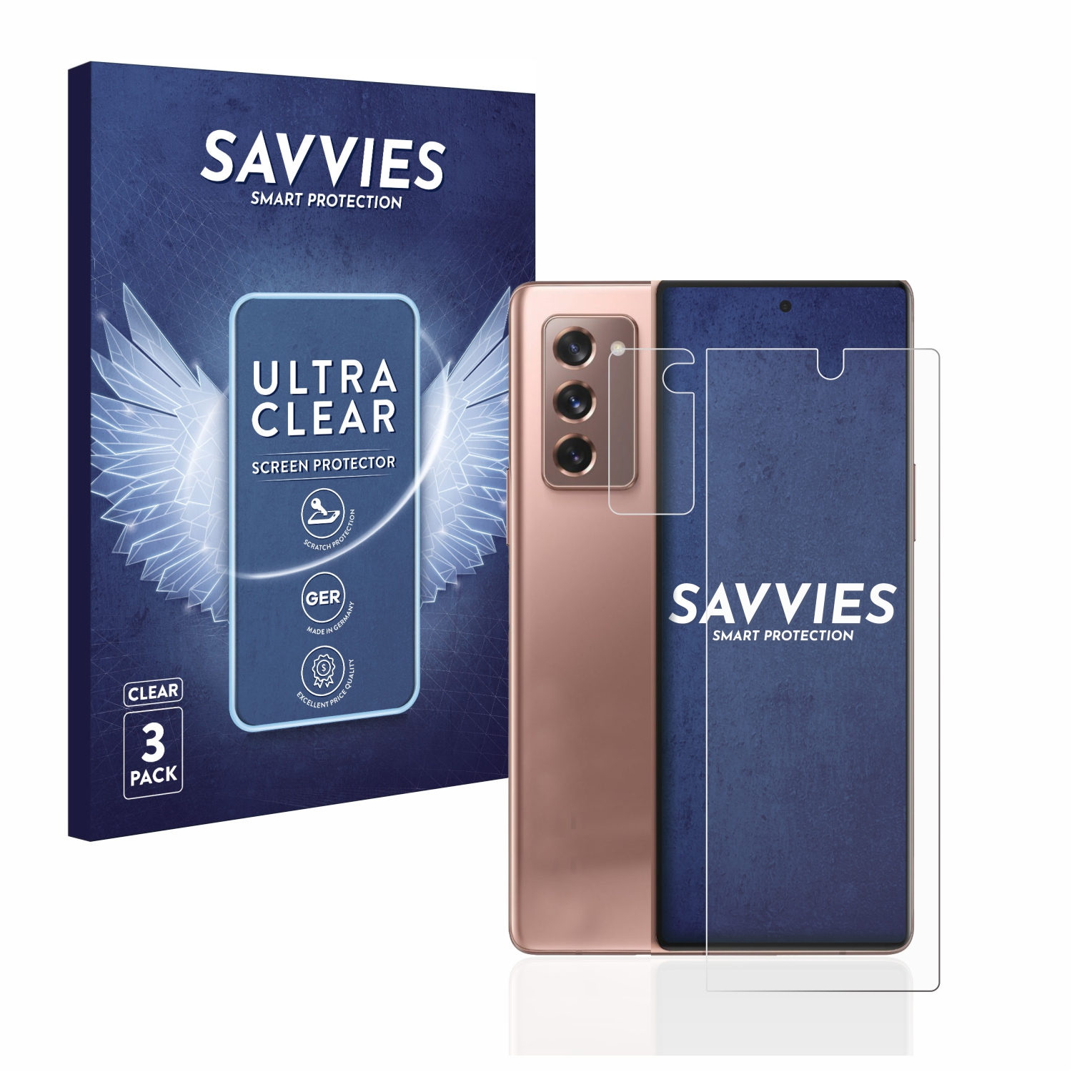 6x Schutzfolie(für Samsung klare Galaxy Fold 5G) 2 SAVVIES Z