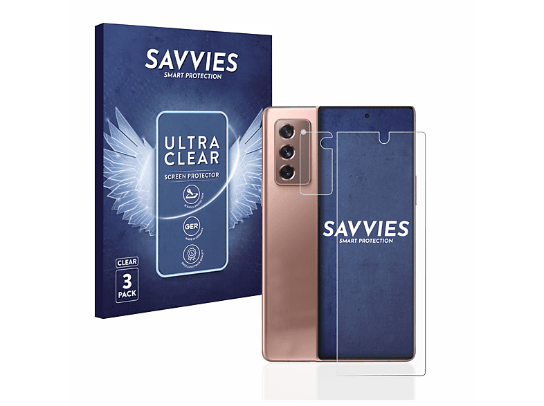 SAVVIES 6x klare Schutzfolie(für Samsung Galaxy Z Fold 2 5G)