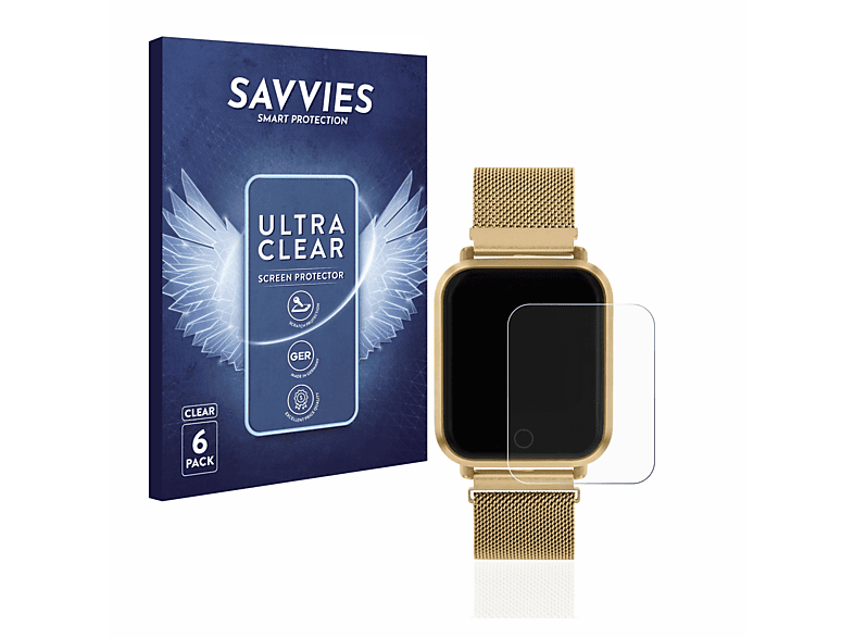 SAVVIES 6x klare Schutzfolie(für Reflex Active Series 6) | Smartwatch Schutzfolien & Gläser