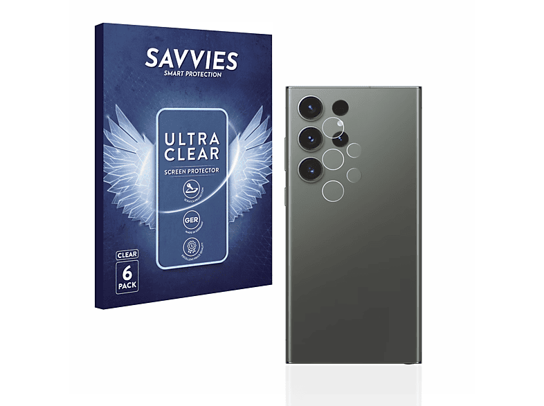 SAVVIES 6x klare Schutzfolie(für Samsung Galaxy S23 Ultra)