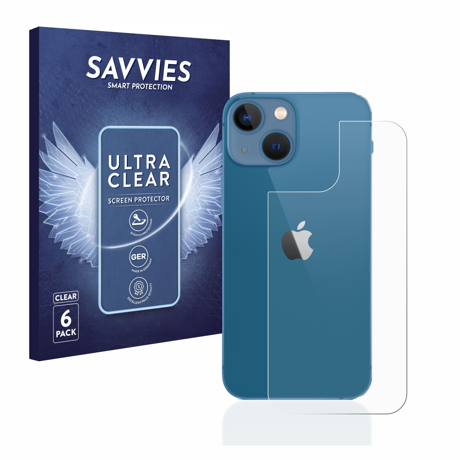SAVVIES 6x iPhone Schutzfolie(für Apple 13 klare mini)