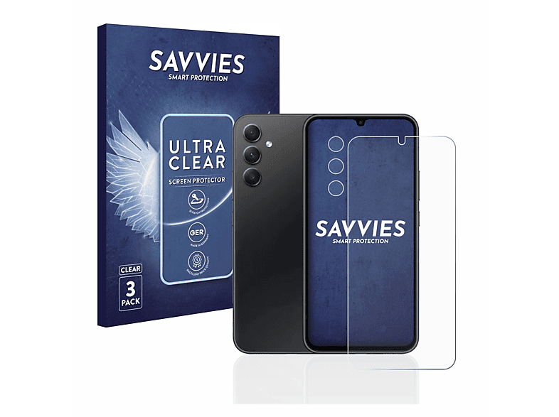 SAVVIES 6x klare Schutzfolie(für Samsung Galaxy A34 5G)