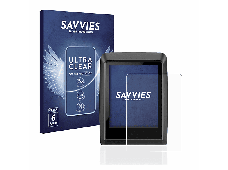 SAVVIES 6x klare Schutzfolie(für Bosch Kiox 300)