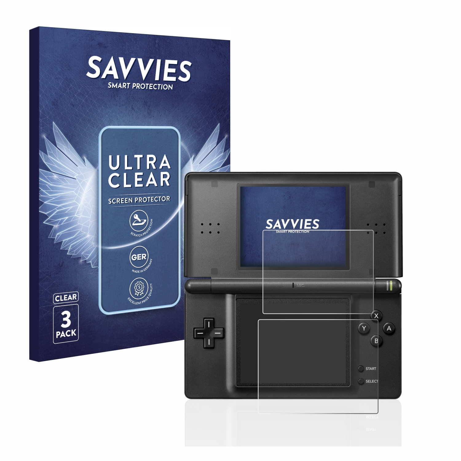 6x DS Nintendo SAVVIES Schutzfolie(für LITE) klare