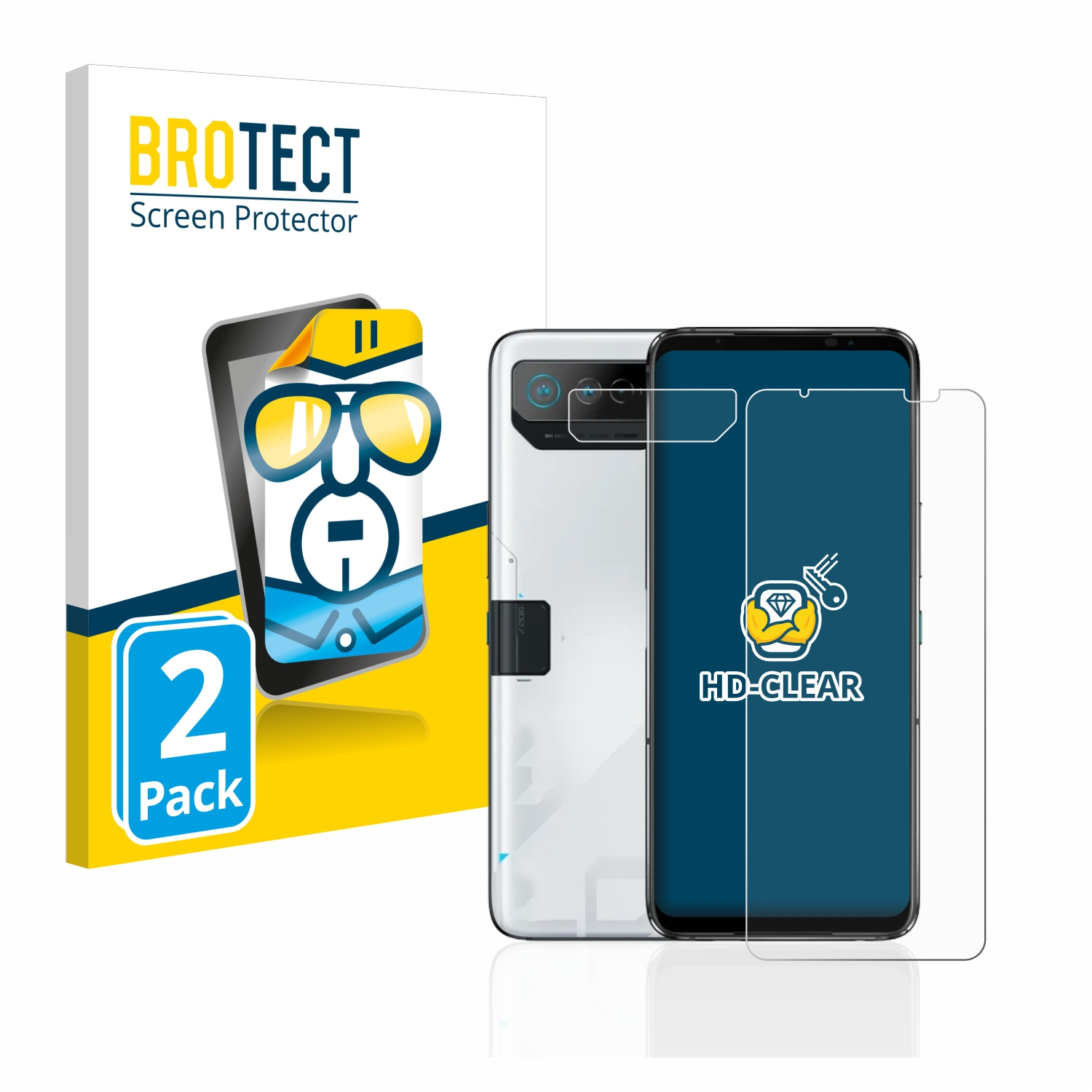 BROTECT 2x klare 7) ASUS Phone ROG Schutzfolie(für