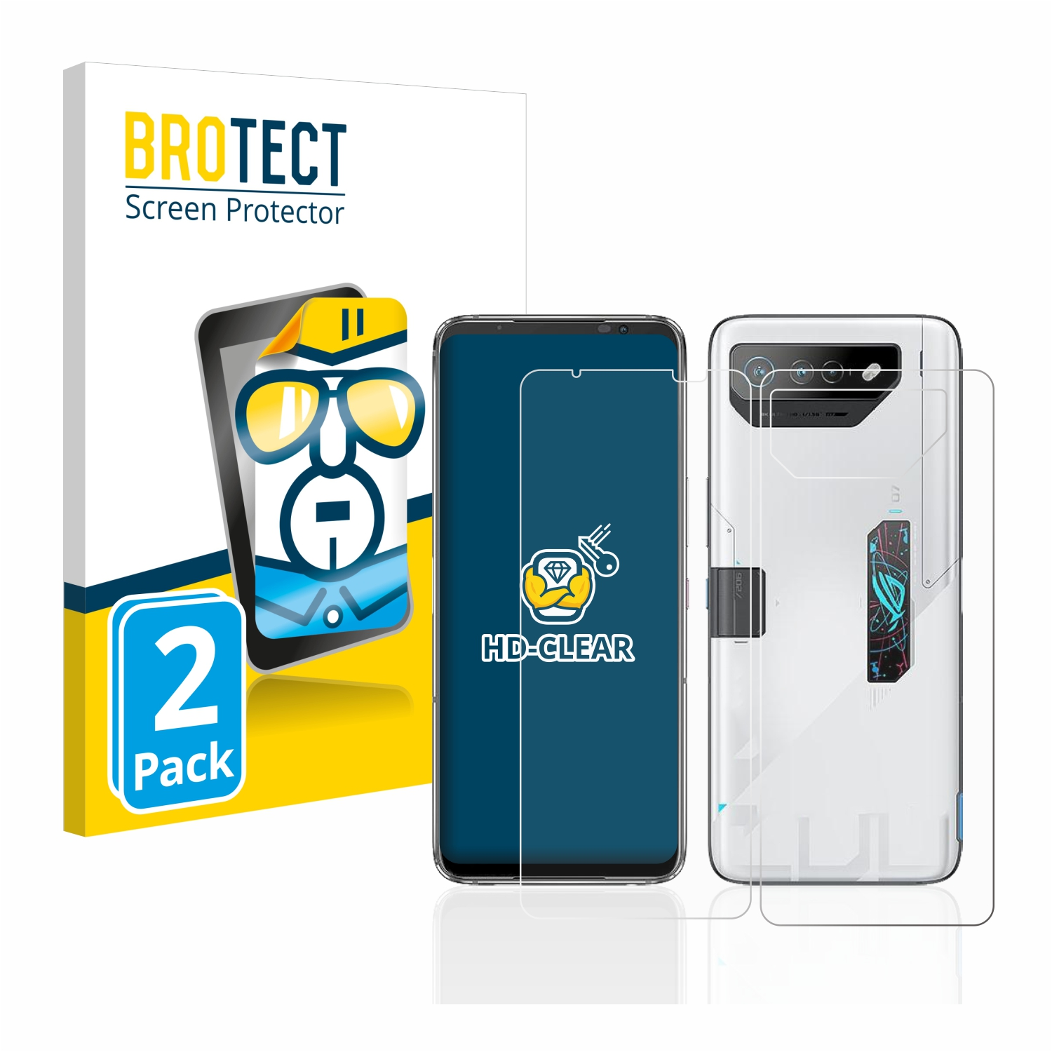 2x klare Phone Schutzfolie(für BROTECT ASUS 7) ROG