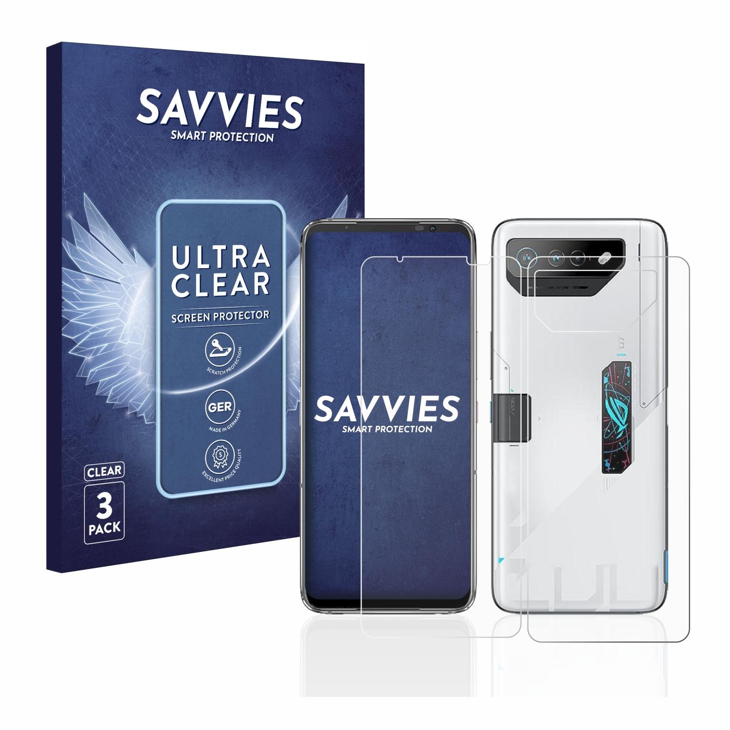 SAVVIES 6x klare ROG 7) Phone Schutzfolie(für ASUS