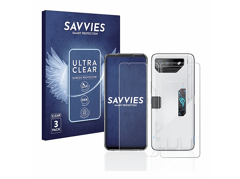 SAVVIES 6x klare Schutzfolie(für 7) ROG Phone ASUS