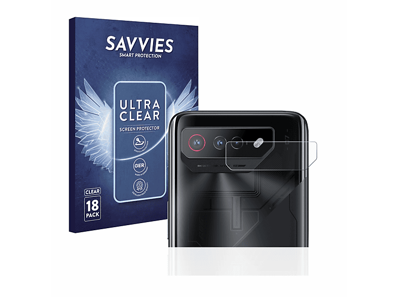 SAVVIES 18x klare Schutzfolie(für ASUS ROG Phone 7 Ultimate)