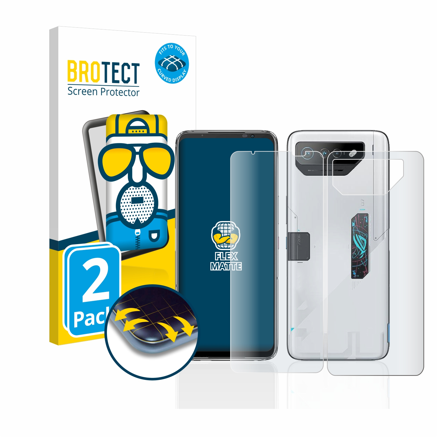 matt ROG Curved 2x BROTECT 7) Phone Schutzfolie(für Flex Full-Cover 3D ASUS