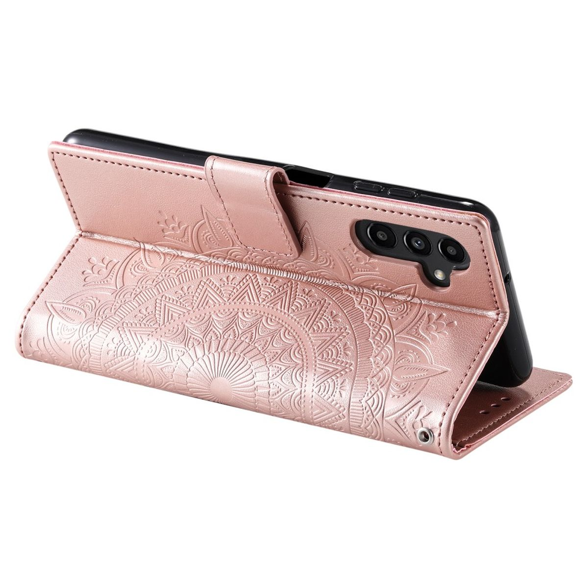 COVERKINGZ Klapphülle A34 Galaxy mit Muster., Samsung, Bookcover, Rosegold 5G, Mandala