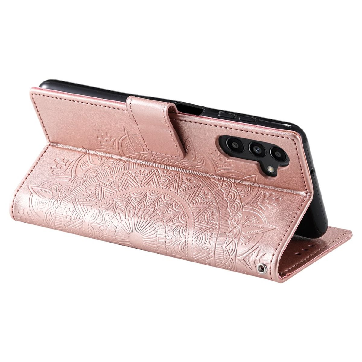 COVERKINGZ Muster., Samsung, Mandala Bookcover, Rosegold 5G, Klapphülle Galaxy mit A34