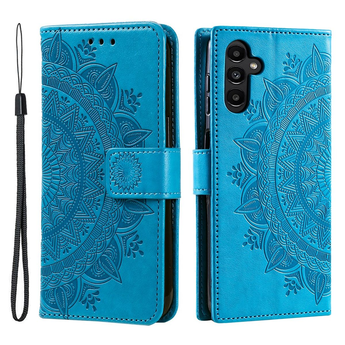 COVERKINGZ Klapphlle mit Mandala Muster, Bookcover, Samsung, Galaxy A34 5G,  Blau | MediaMarkt