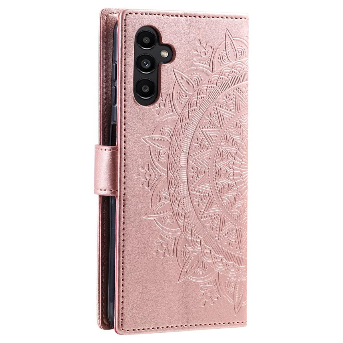 COVERKINGZ Klapphülle Muster., Galaxy Rosegold A34 mit Samsung, Mandala Bookcover, 5G