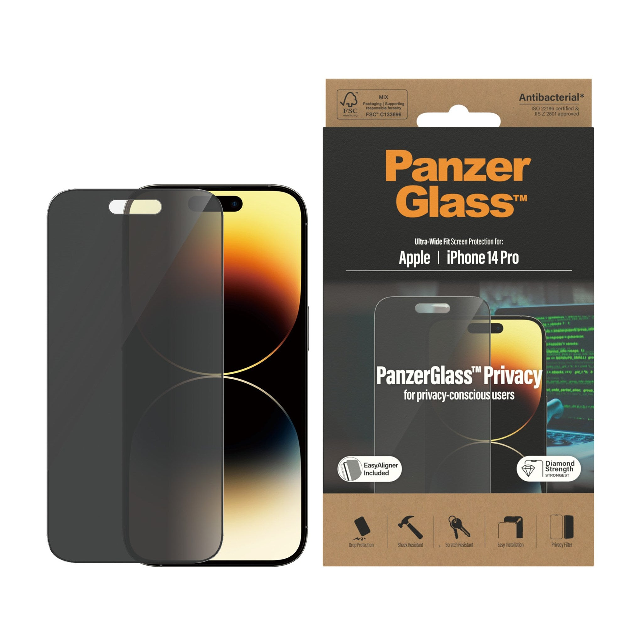PANZERGLASS Apple iPhone 14 EasyAligner m. Displayschutz(für Pro) Fit iPhone 14 Ultra-Wide Pro Apple 
