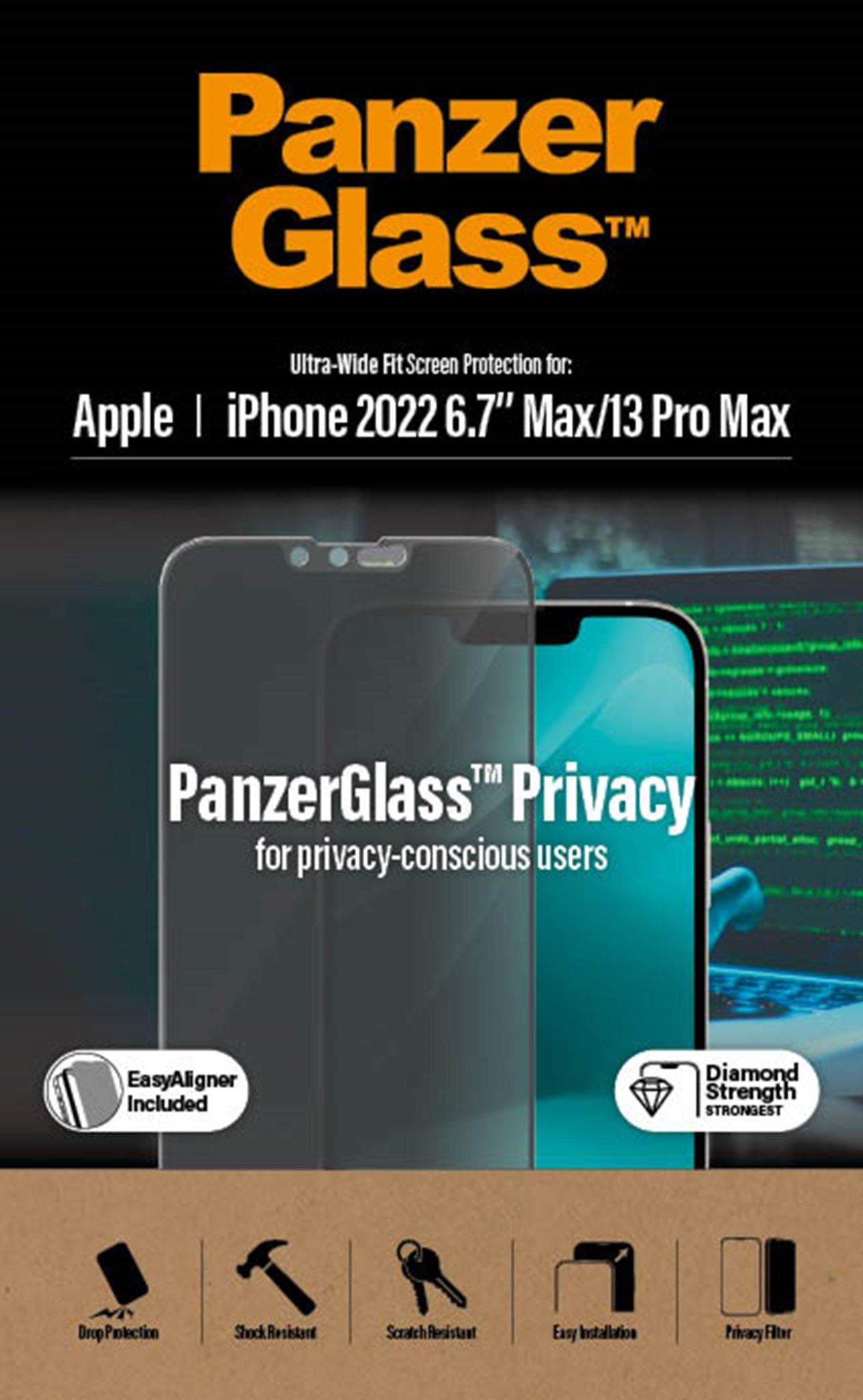 Plus 13 | Apple 14 | EasyAligner iPhone Max) PANZERGLASS 14 Apple 13 Max Fit m. Displayschutz(für iPhone Pro Plus iPhone | Ultra-Wide Pro
