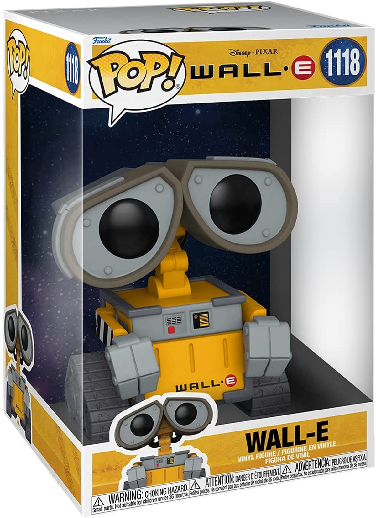 Eine Wall-E Funko Pop! Figur in einer Display-Box, die die Figur zeigt.