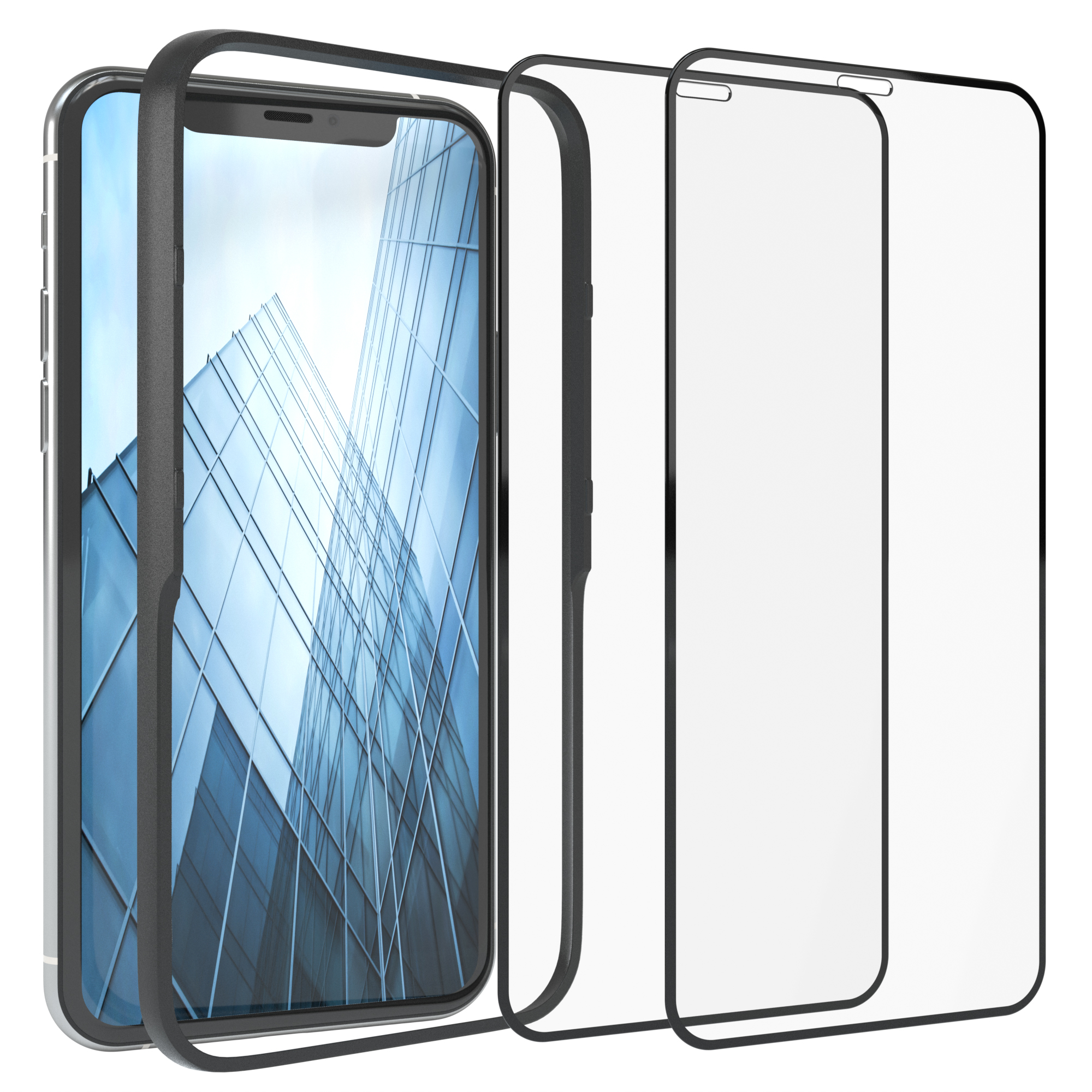 EAZY CASE 11 Displayschutzglas(für Schutzglas / / XS) iPhone Pro 2er iPhone Set X Installationsrahmen + Apple