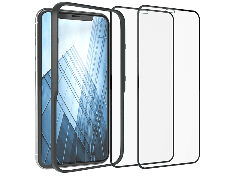 EAZY CASE 2er Set X Apple Schutzglas Displayschutzglas(für Pro 11 Installationsrahmen / iPhone + / XS) iPhone