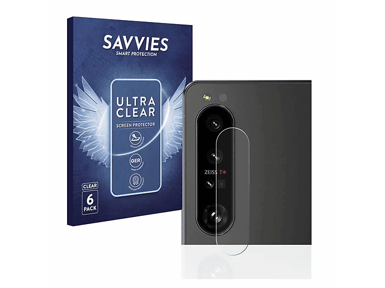 SAVVIES 6x klare Schutzfolie(für Sony (Rückseite)) 1 Xperia IV