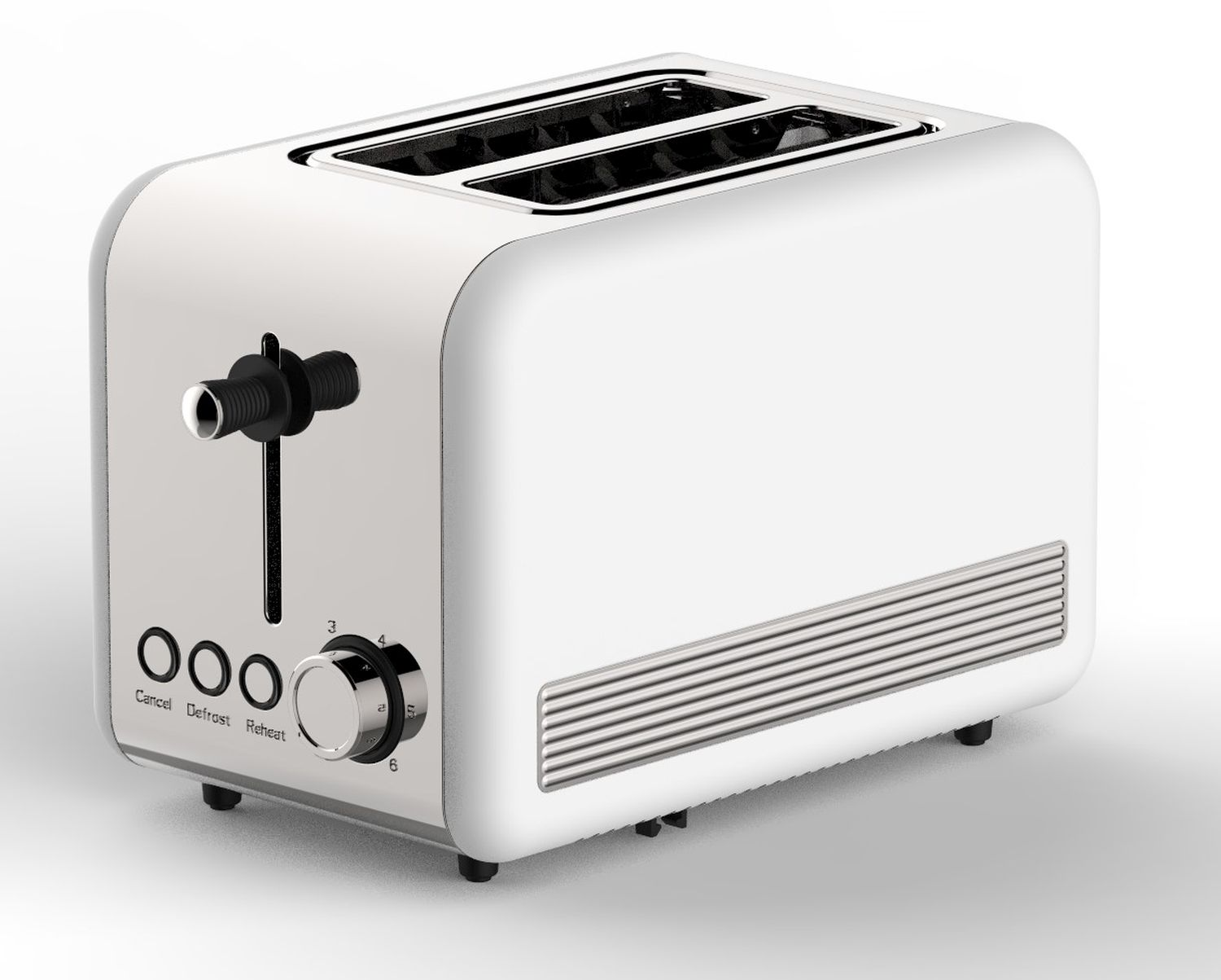Weiß-Silber Retro Watt, Schlitze: 2) SCHÄFER 2 Toaster (850