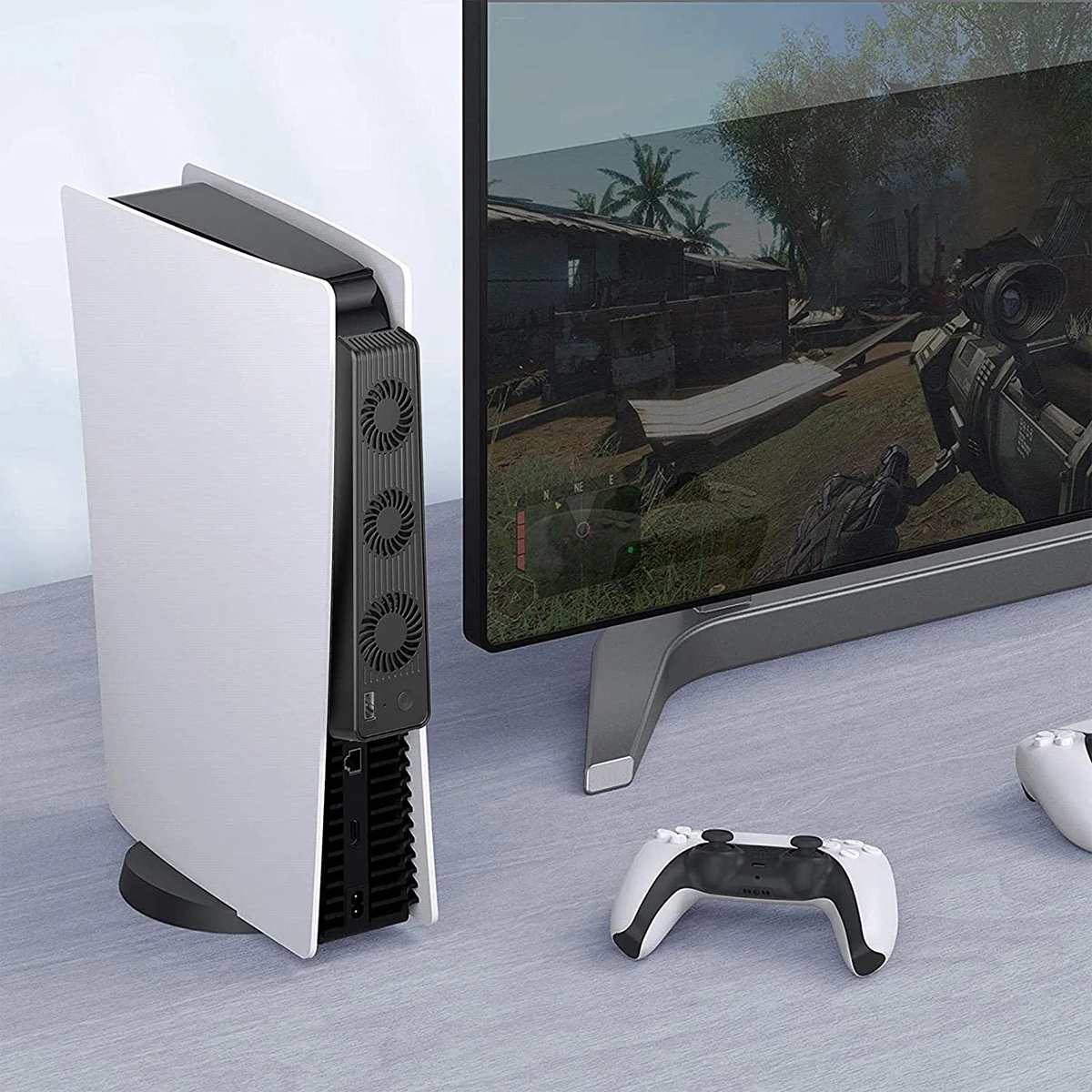 TADOW Für PS5 Cooling Lüfter,Konsolenlüfter schwarz für PS5,mit Konsolenzubehör, externem PlayStation-Controller