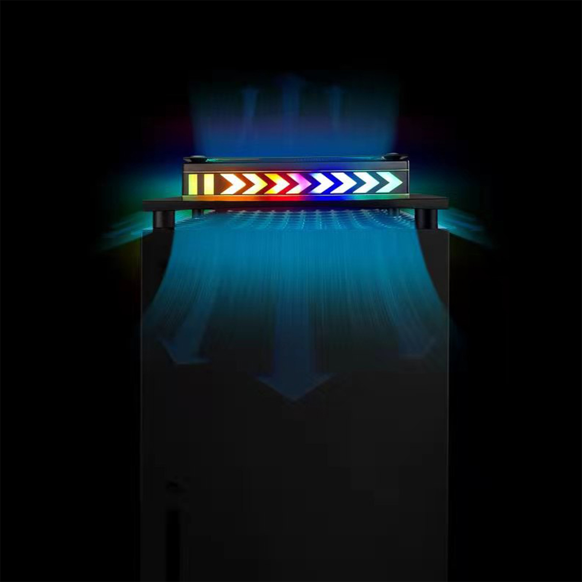 TADOW XBOX-Konsole Kühlung Dock,für Xbox LED-Lichtleiste, Serie PlayStation X/S schwarz Konsolenzubehör, 5-Controller,RGB