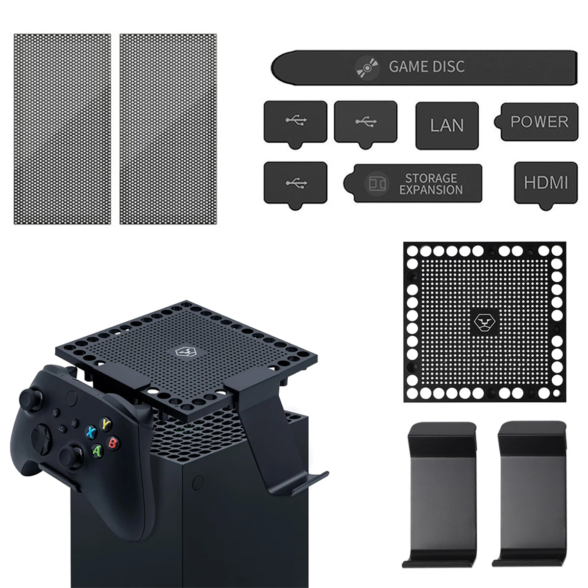 Kompatibel Contoller, TADOW mit Series Staubschutz für Xbox X Konsole, Konsolenzubehör, Xbox schwarz