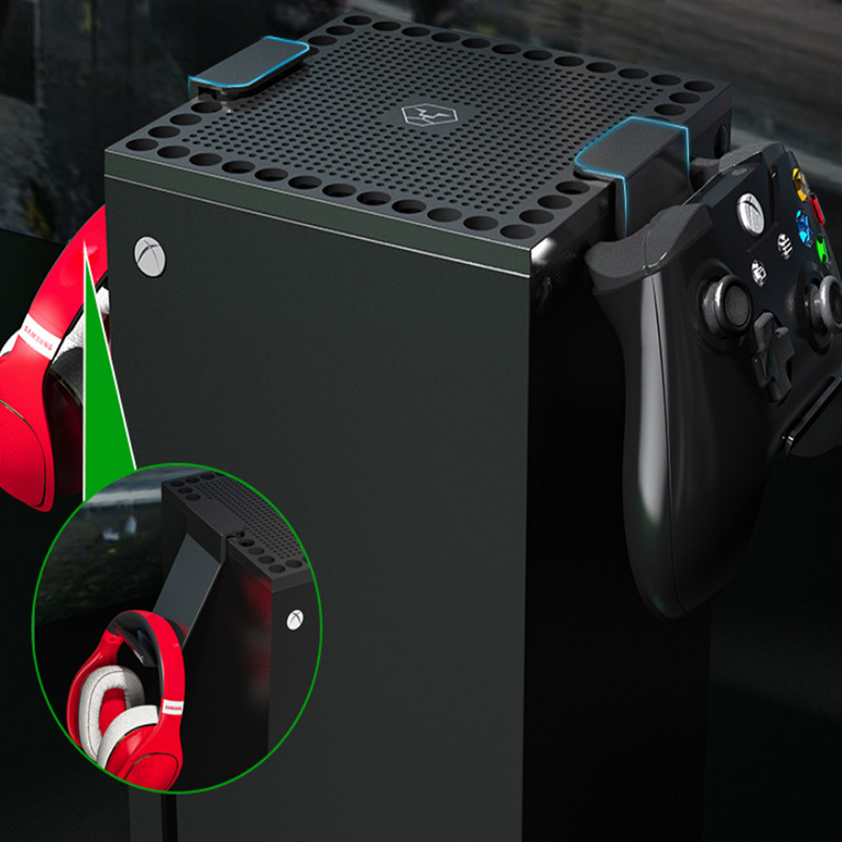 TADOW Staubschutz Xbox X mit Konsolenzubehör, Contoller, für schwarz Konsole, Xbox Series Kompatibel